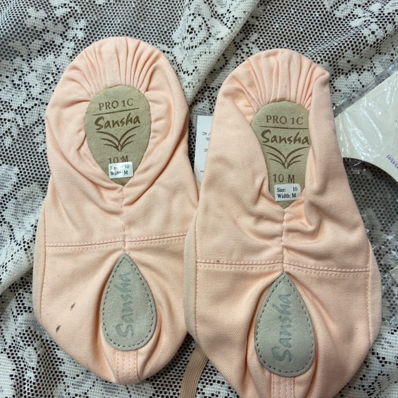 NEW Sansha Canvas Pro Ref.1 Demi-pointe Soft Ballet Slippers shoes Pink - Picture 13 of 15